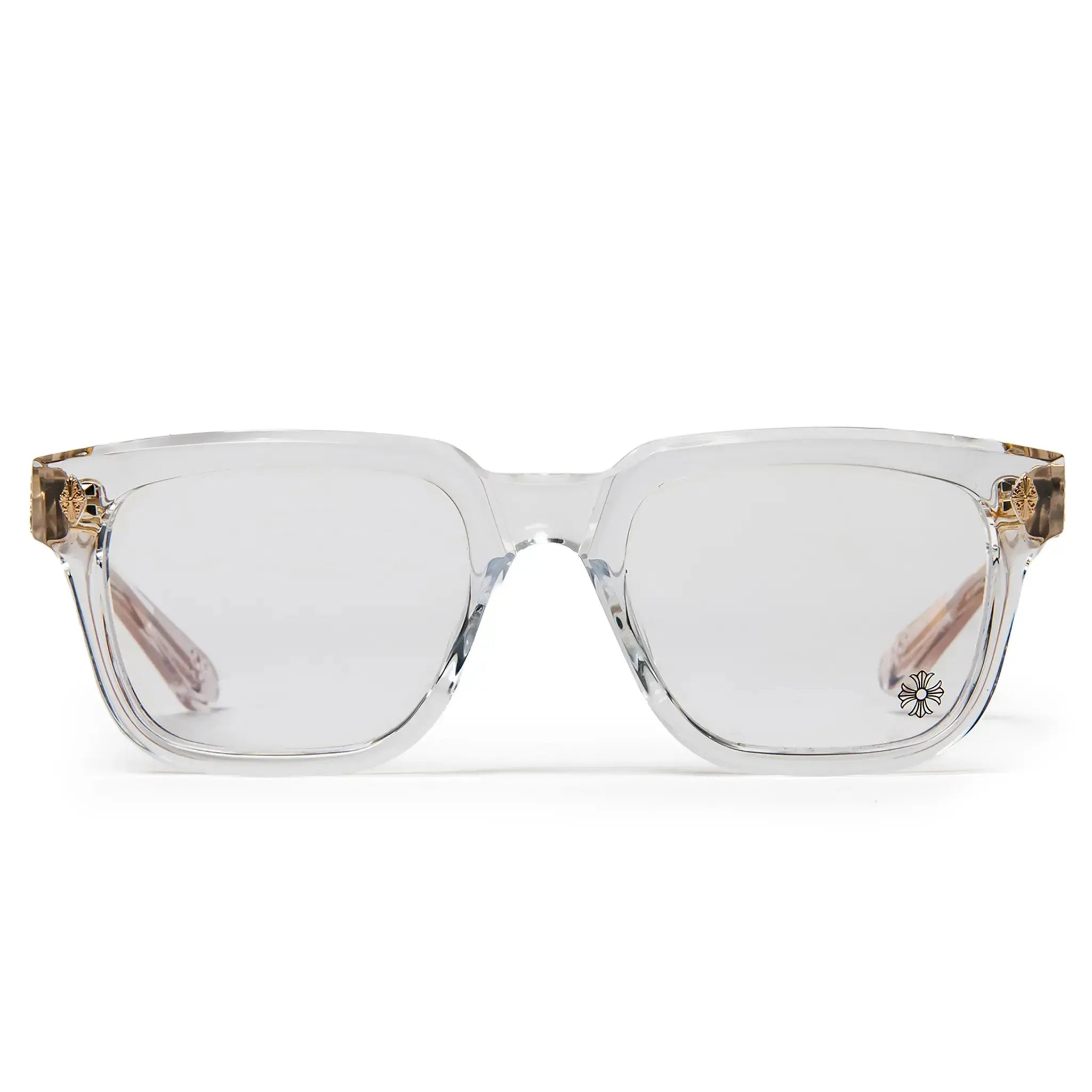 Front View Chrome Hearts Box Officer Crystal Sunglasses 174896_MAL